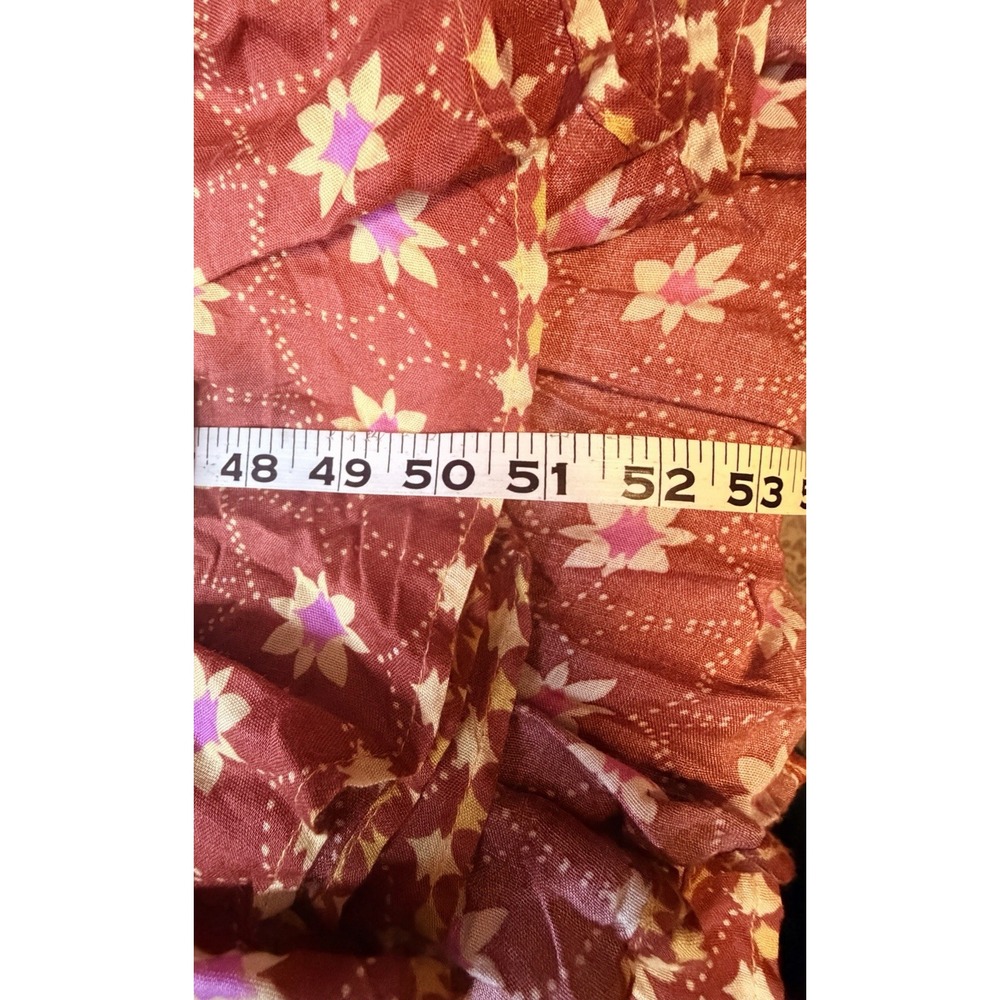 Free People Rare Feelings Midi Dress Warm Floral Tiered Boho Tassel Women Size M - Picture 8 of 8